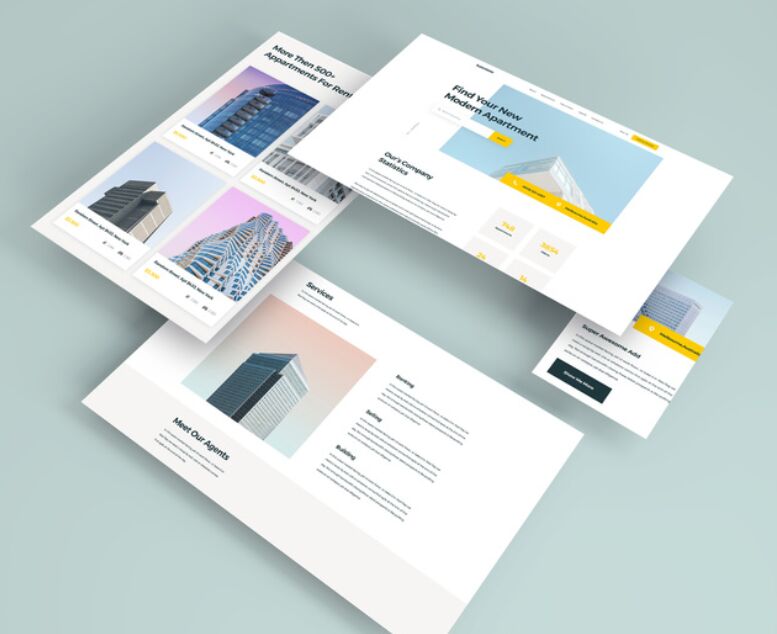 Isometric Web Pages Mockup