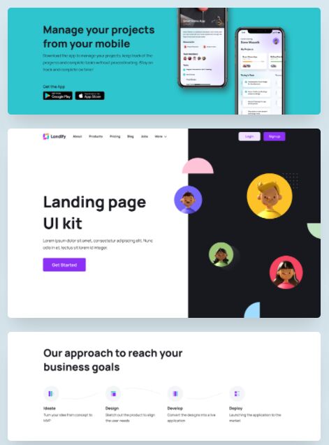 Landify Landing page UI Kit for Figma
