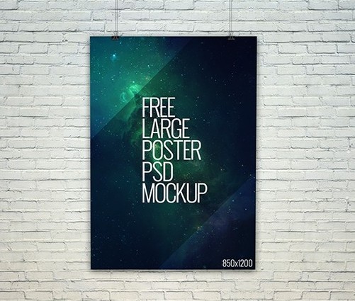 Large Poster PSD Mockup