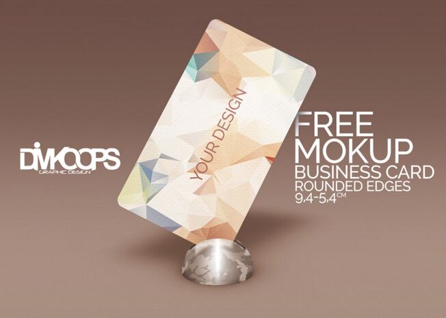 Mockup Business card Rounded edges