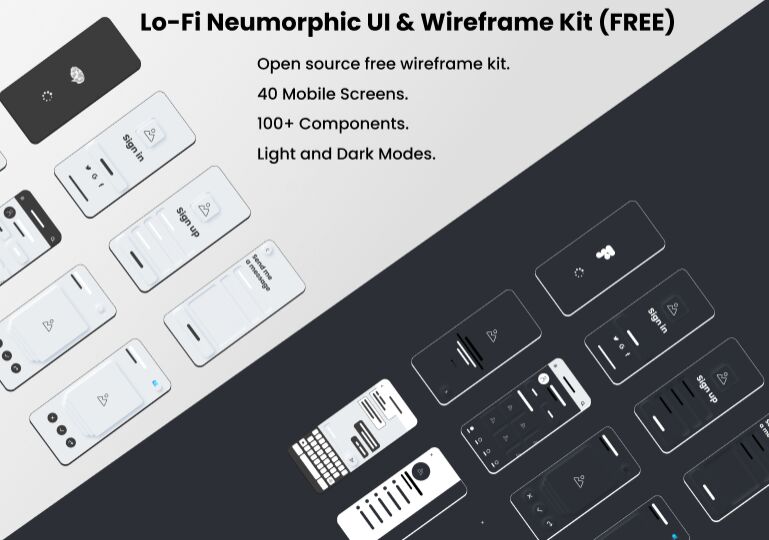 Neumorphic UI & Wireframe Kit