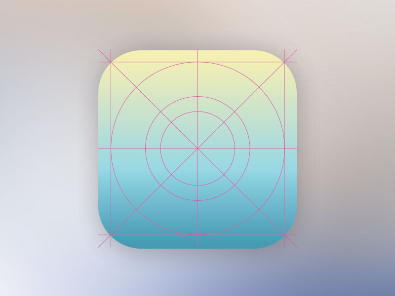 New Ios7 Look Icon Design Grid Template