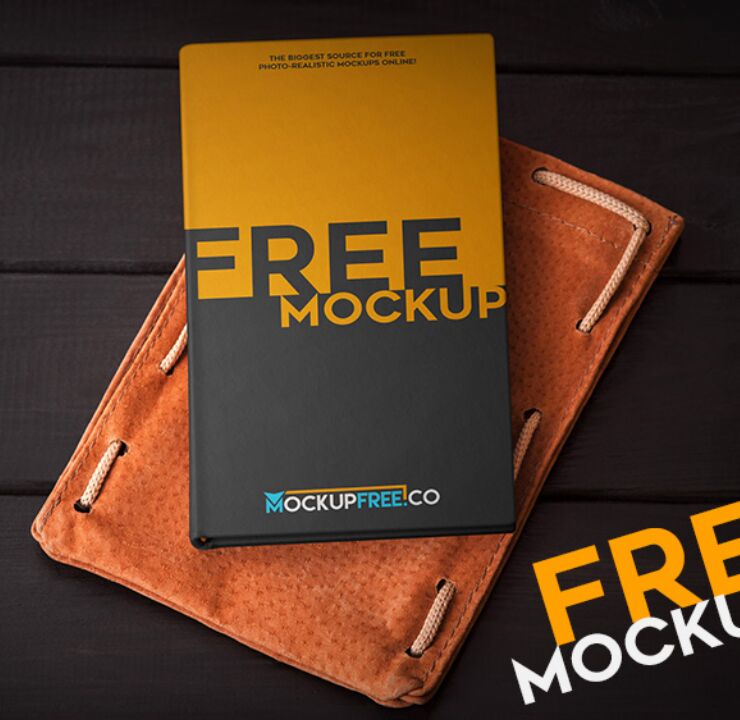 Notebook in Autumn Scenery Free PSD Mockup