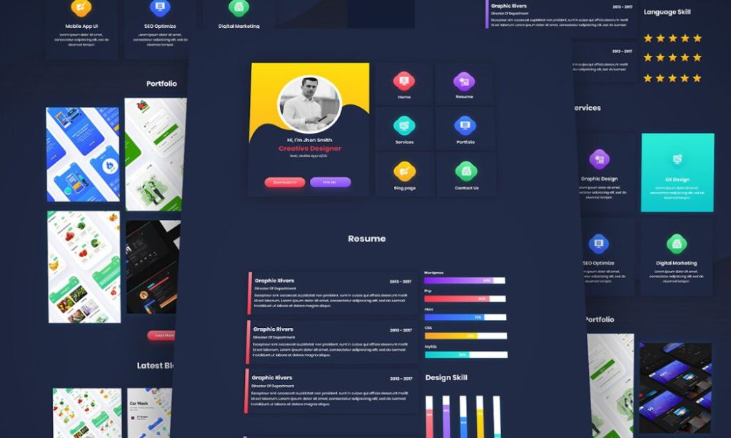 One Page Resume CV Template (Adobe XD)