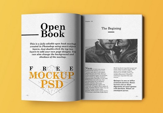 Open Book Mockup PSD