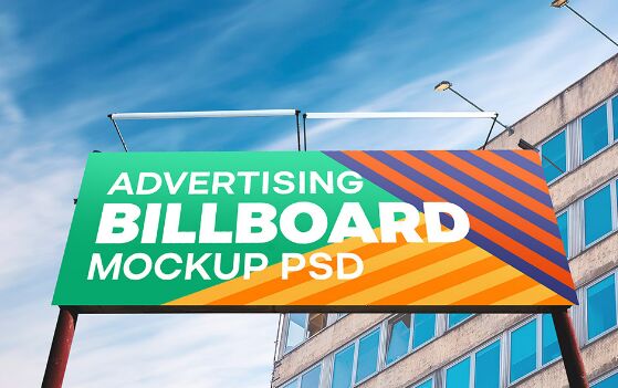 Outdoor Advertising Billboard PSD Mockup