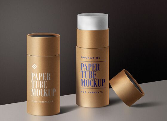 Paper Tube Packaging Mockup Template