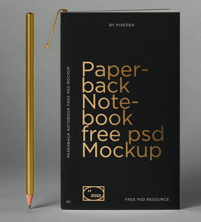 Paperback Psd Notebook Mockup