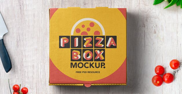 Psd Pizza Box Mockup Packaging