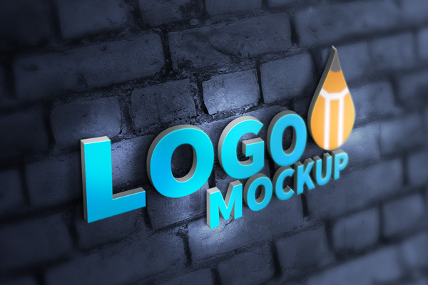 Realistic 3D Logo Mockup (PSD)