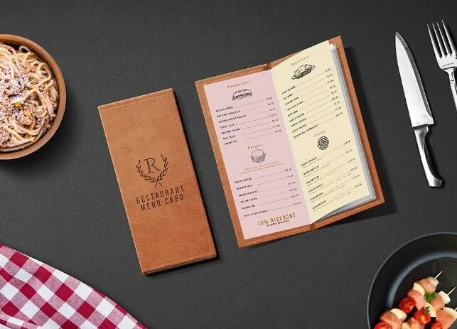 Restaurant Menu Card Mockup PSD-min