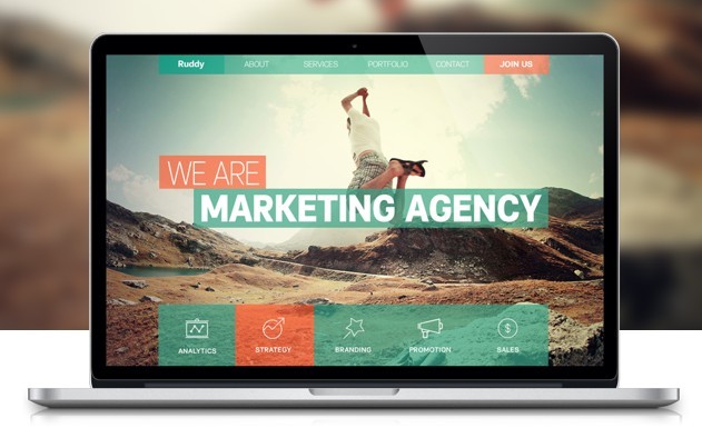Ruddy Marketing Agency One Page PSD Concept