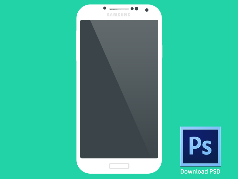 Samsung Galaxy S4 Flat Mockup