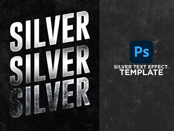 Silver Text Effect Template