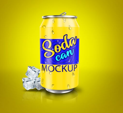 Soda can Mockup PSD