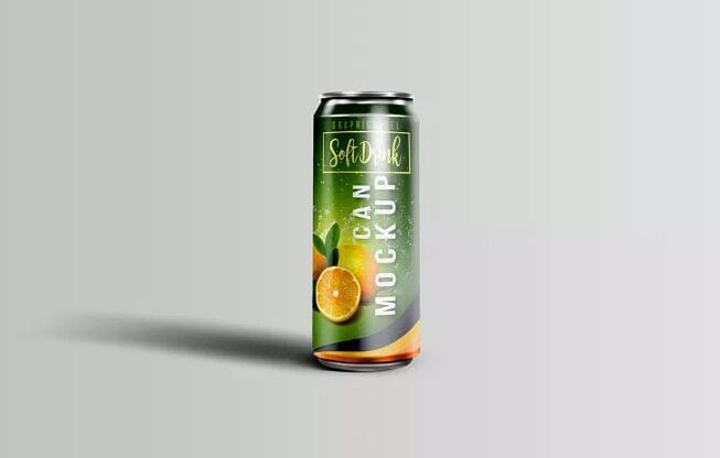 Soft Drink Can Mockup PSD