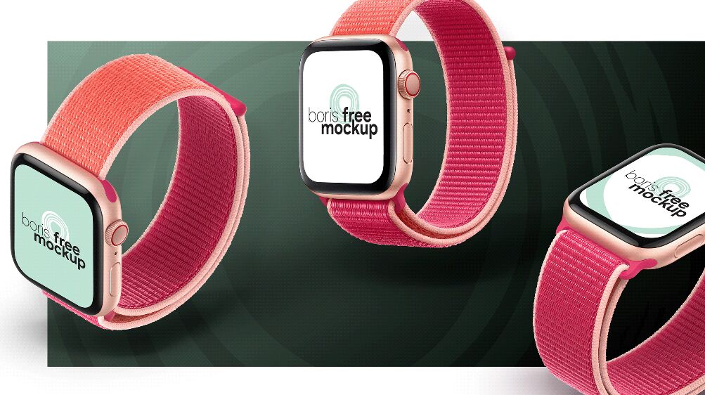 Three views Apple Watch Series 5 Mockup