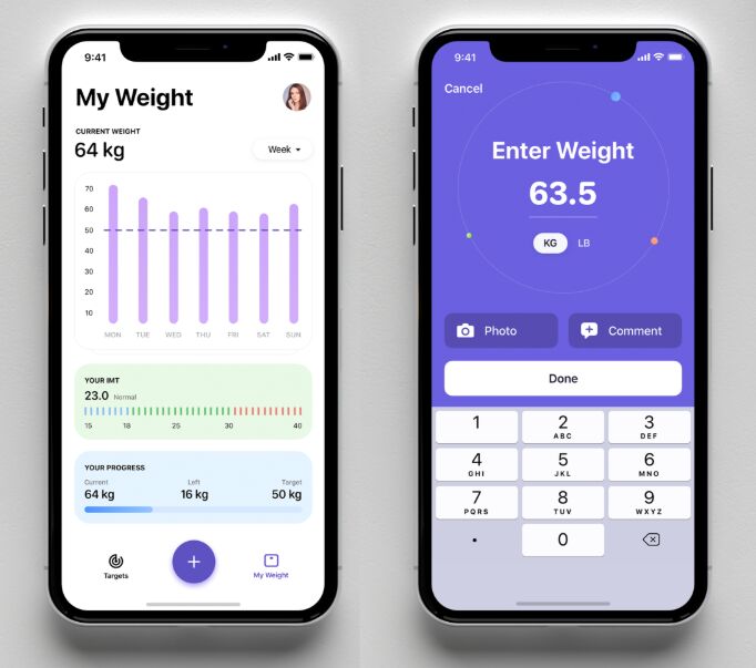 Weight Loss Tracker Mobile App Concept