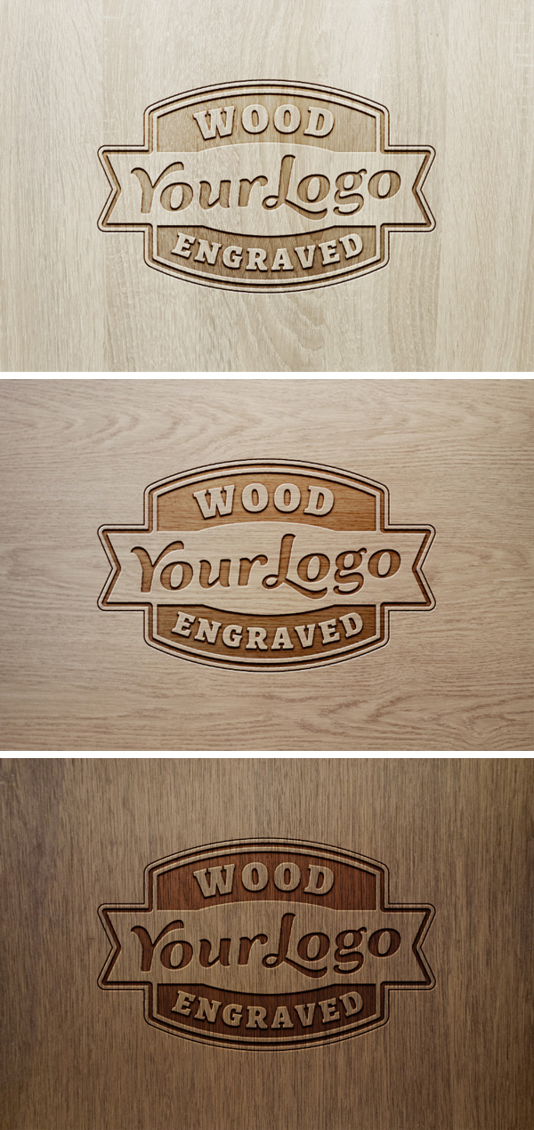 Wood Engraved Logo MockUp 2