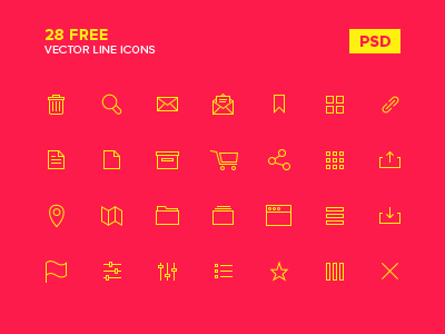 28 Free vector line icons