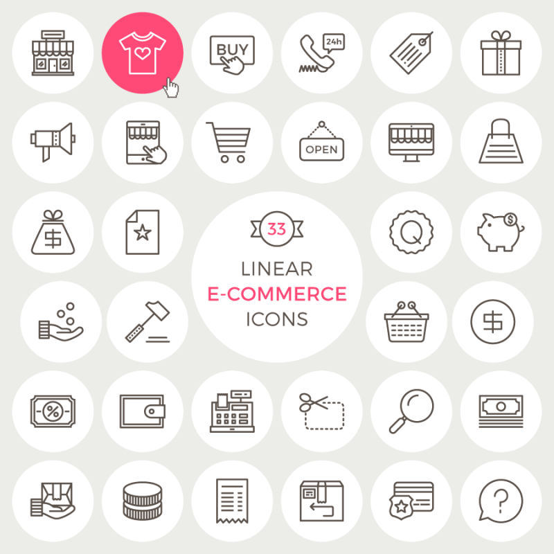 33 Free Linear E-Commerce Icons