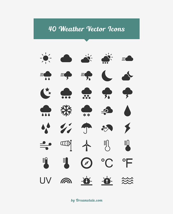 40 Weather Vector Icons