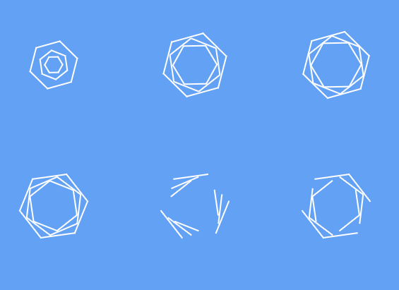 Pure CSS hexagonal spinners