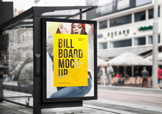 Bus Stop Billboard MockUp
