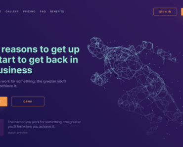 Dark Landing Page Concept For Data Processing Company