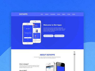 Dotapps – App Landing Page (Free) PSD Template