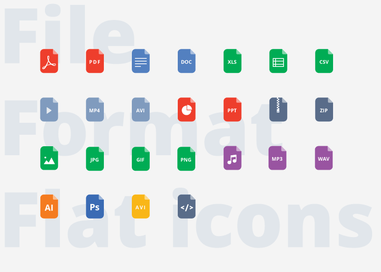 File format Flat icons-min