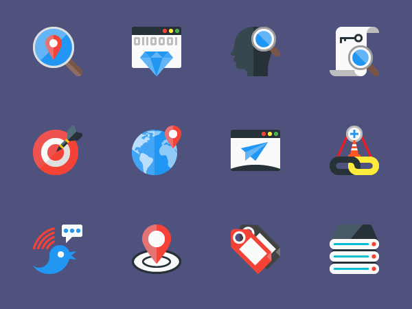 Flat SEO Icons