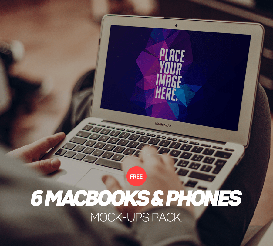 FREE 6 MacBooks & Phones Mock-Ups Pack