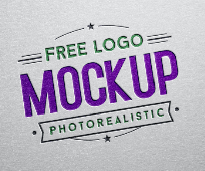 Free Debossed Color Logo Design Mockup PSD