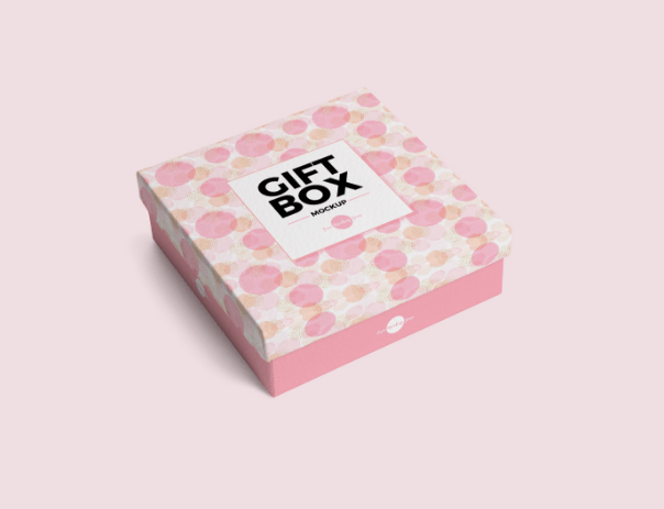Free Gift Box Mockup PSD-min