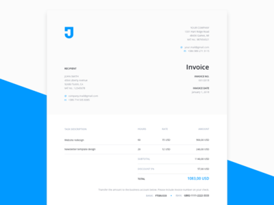 Free Invoice Template for Design Services