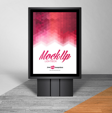FREE LIGHTBOX POSTER OUTDOOR MOCK-UP IN PSD