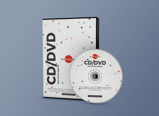 Free Modern CD DVD Disc Cover Mockup PSD-min