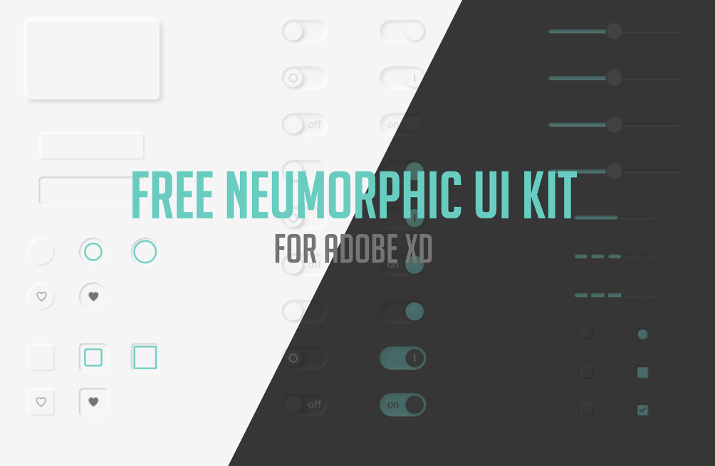 Free Neumorphic UI kit Adobe XD