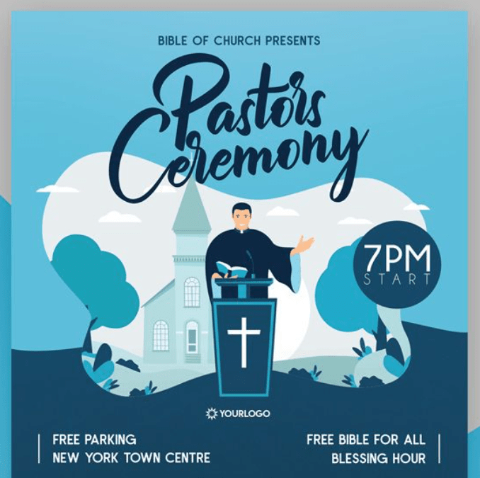 Free Pastor's Ceremony Flyer PSD Template
