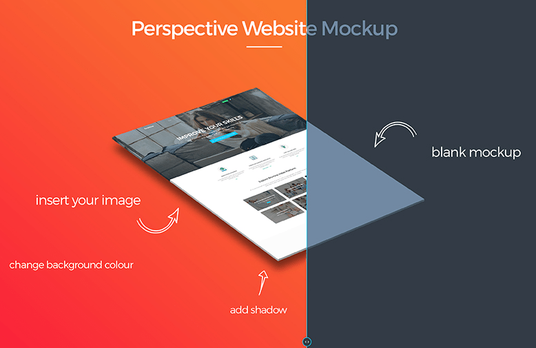 Free Perspective Website Mockup
