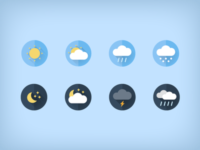 Free weather flat icons
