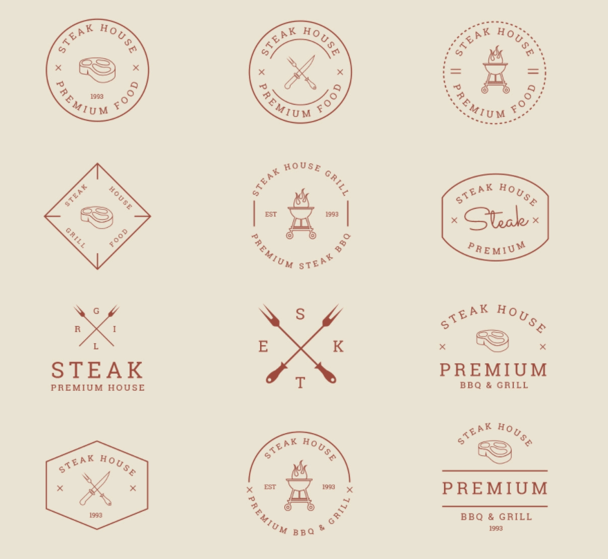 Grill and BBQ Badges Vector
