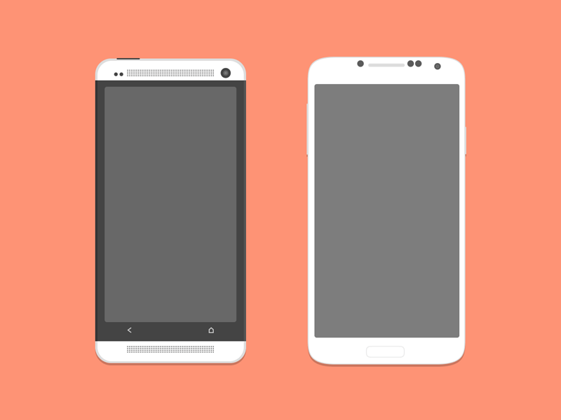 HTC One and Galaxy S4 (PSD)