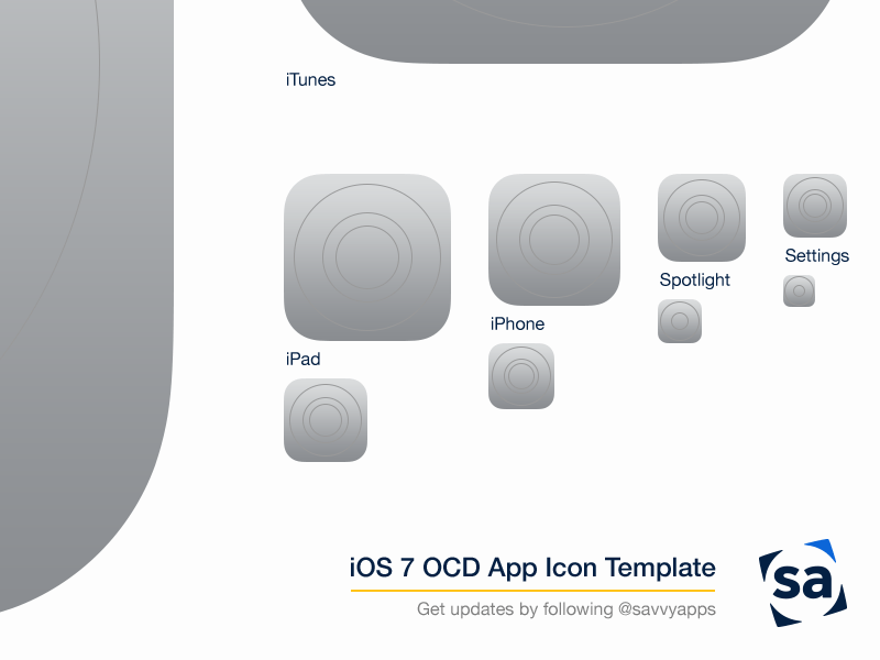 iOS 7 OCD App Icon Template