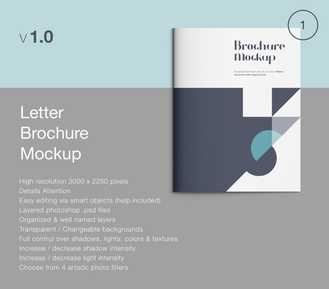 Letter Brochure Psd Mockup