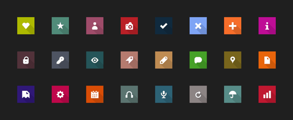 Metro icons with Long Shadow — FREE PSD