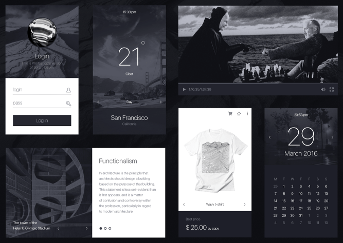 mOnochrome - Free UI KIT