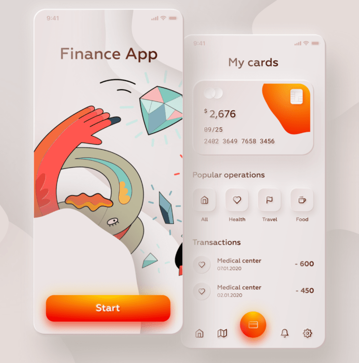 Neumorphic Finance App Design UI