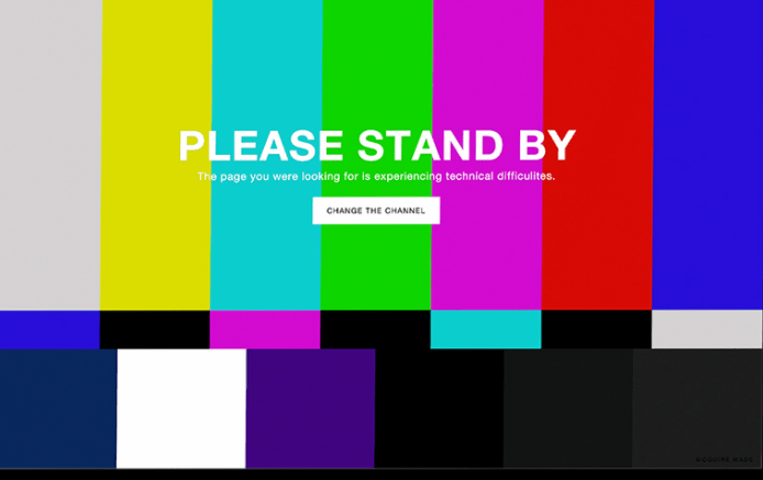 Please Stand By 404 Error Page